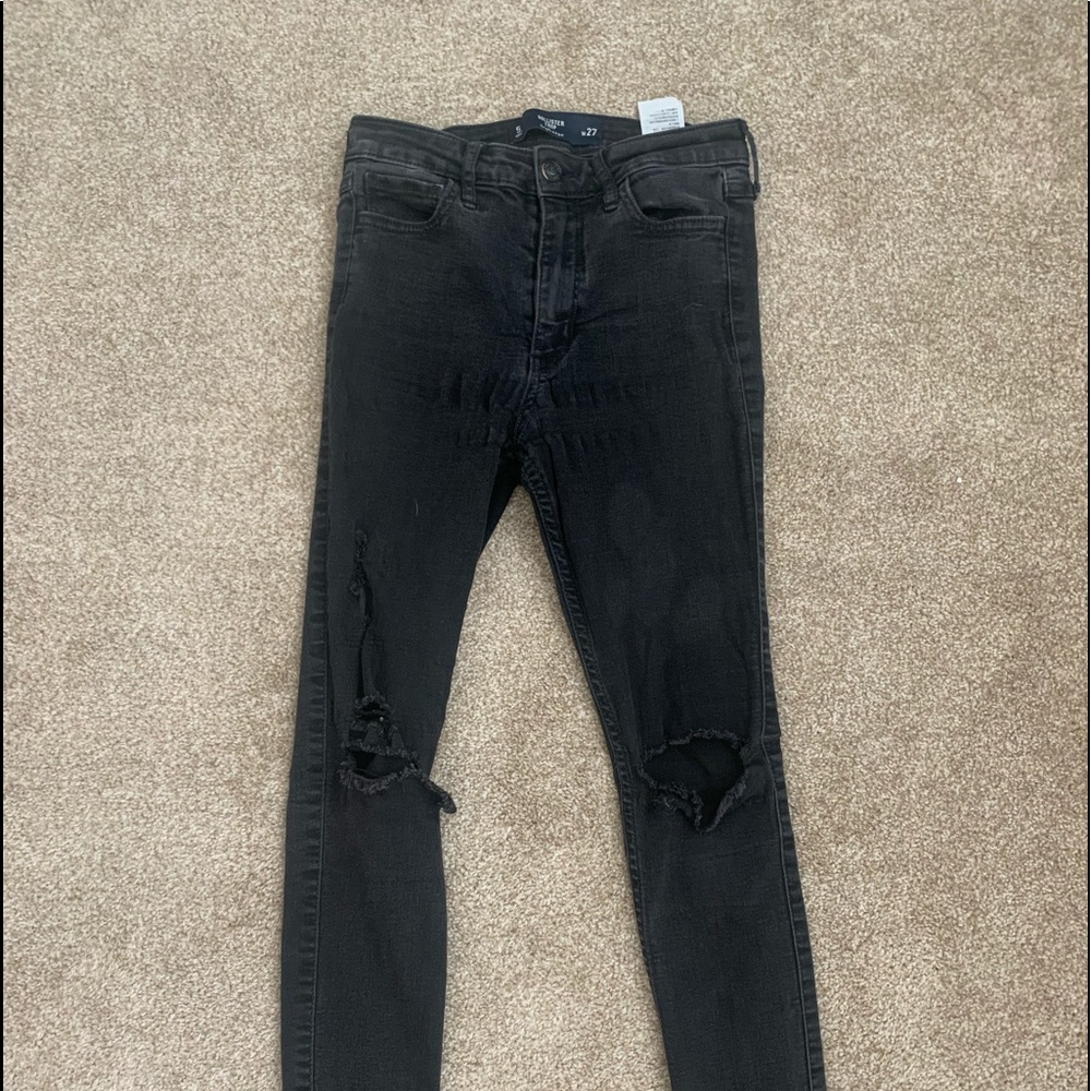 Hollister Ripped black skinny jeans